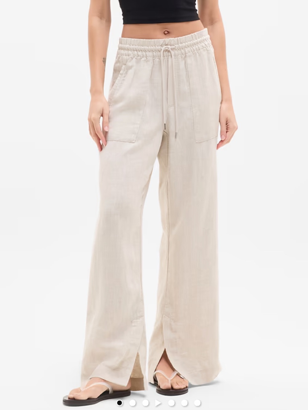 Athleta Retreat Linen High Rise Wide Leg pants 🚨fits like small size - Picture 3 of 17